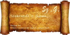 Szekretár Gyoma névjegykártya
